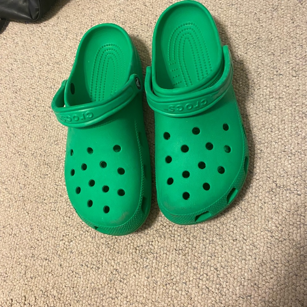 Green Crocs Size 11